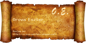 Orova Eszter névjegykártya